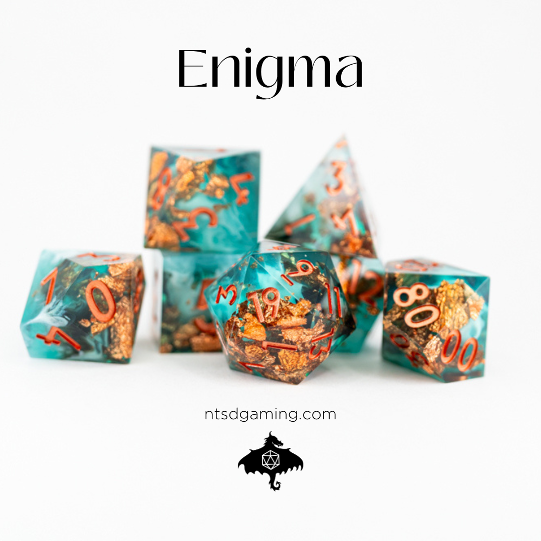 Enigma | 7 Piece Sharp Edge Resin Dice Set