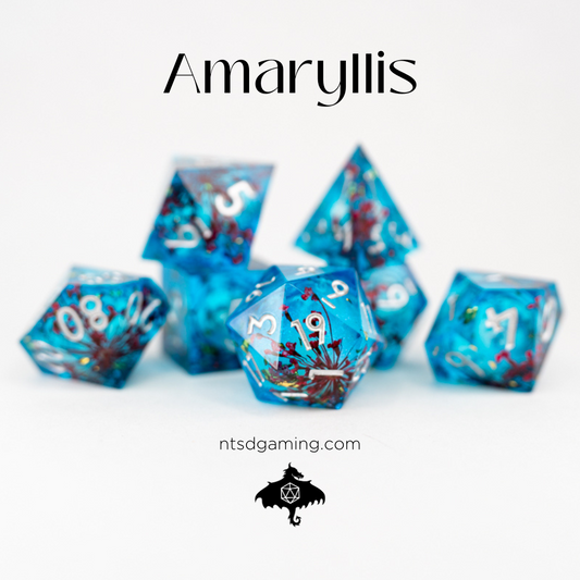 Amaryllis | 7 Piece Liquid Core Dice Set