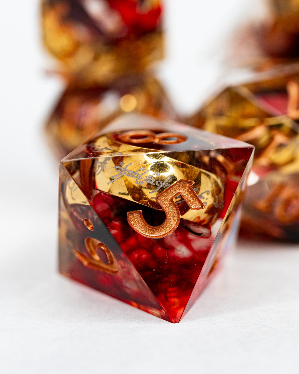 One for the Dark Lord | Ring Inclusion | 7 Piece Sharp Edge Resin Dice Set