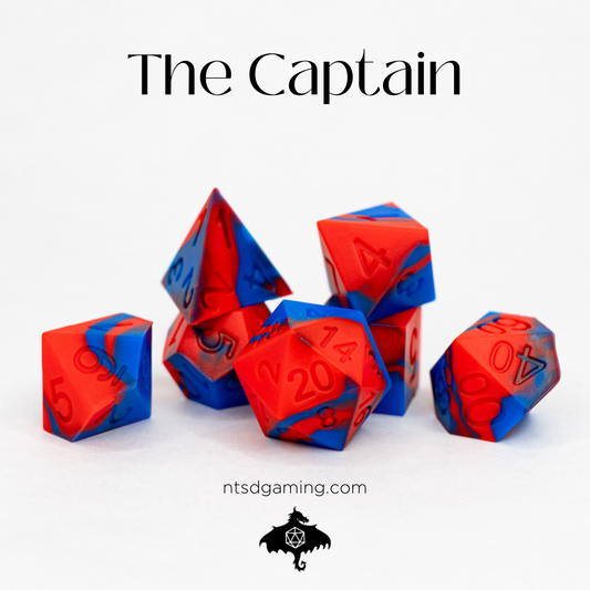 The Captain | 7 Piece Soft Silicone Dice Set