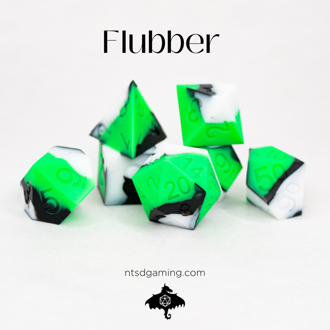Flubber | 7 Piece Soft Silicone Dice Set