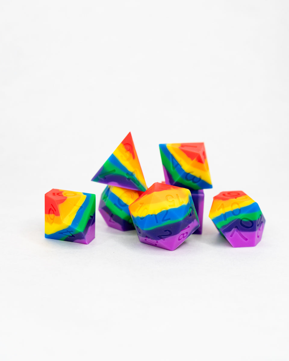 Taste the Rainbow  | 7 Piece Soft Silicone Dice Set