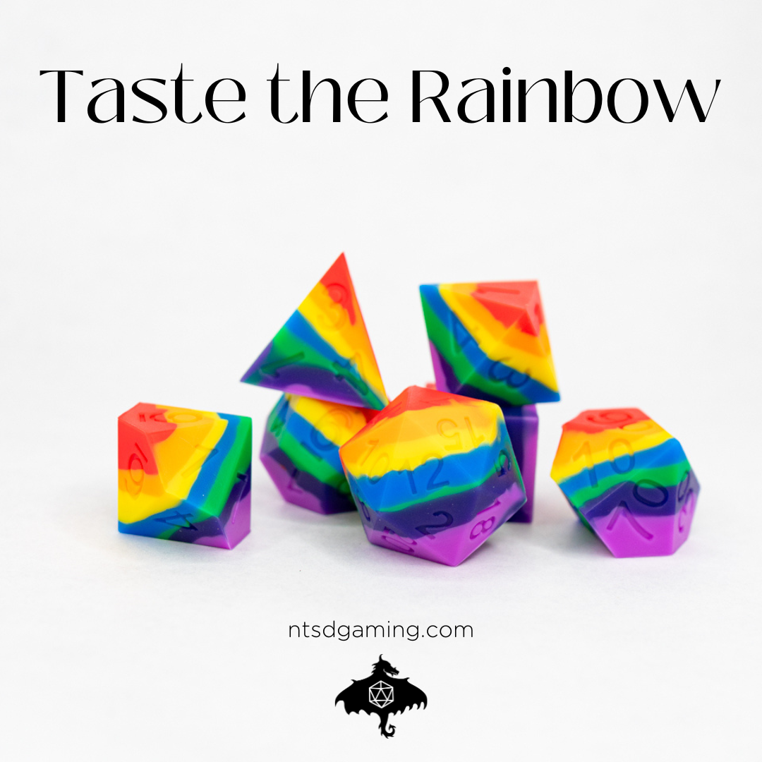 Taste the Rainbow  | 7 Piece Soft Silicone Dice Set