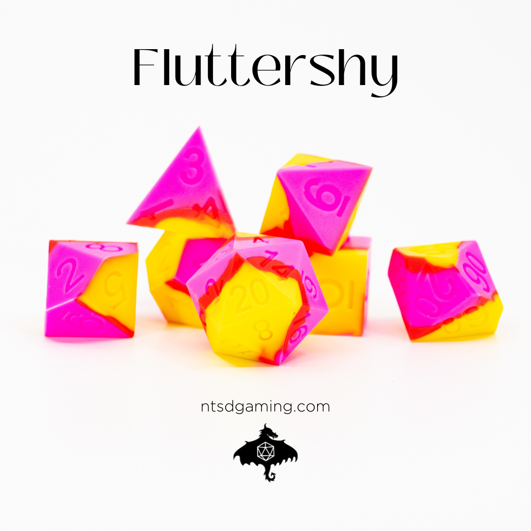 Fluttershy | 7 Piece Soft Silicone Dice Set