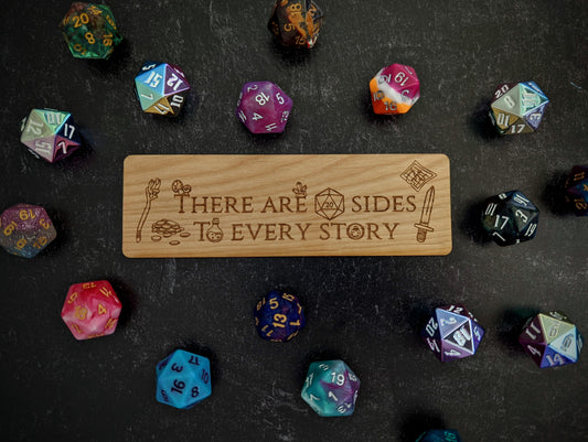 There Are 20 Sides To Every Story | Engraved Wooden Bookmark