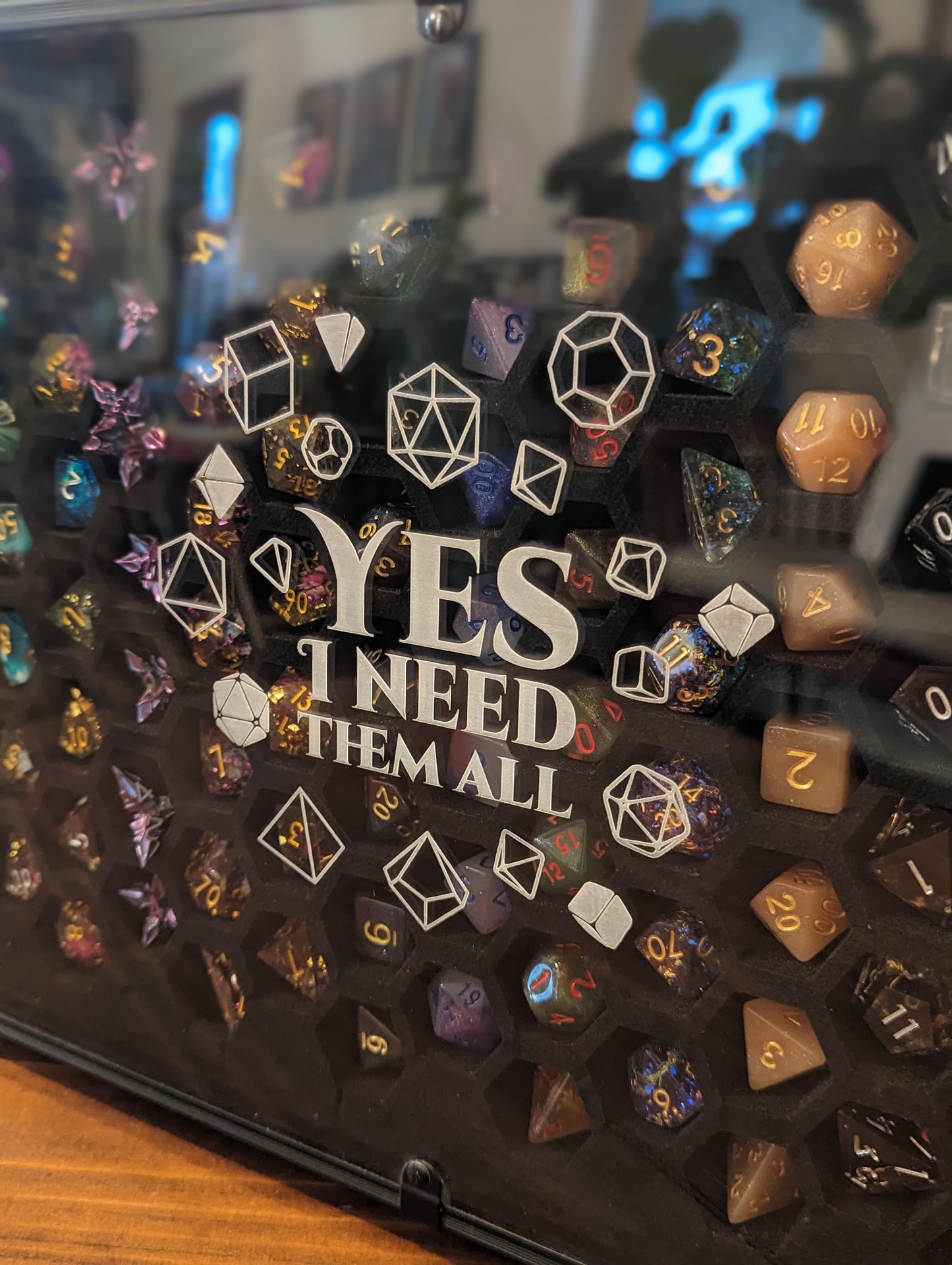 Yes I Need Them All | 26 Set Capacity | Plexi Glass Dice Display Case