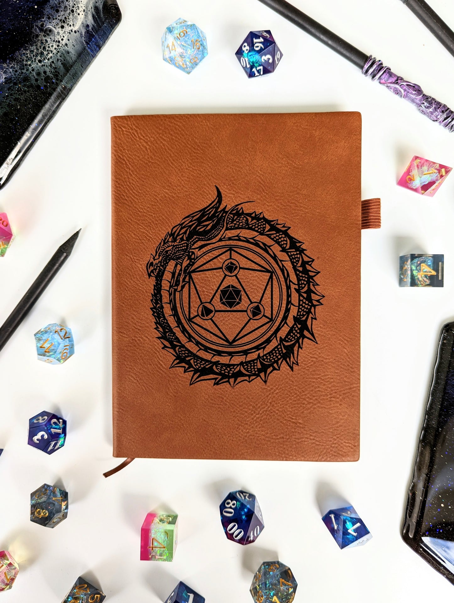 Dragon Circle | Vegan Leather Mini Dot Journal