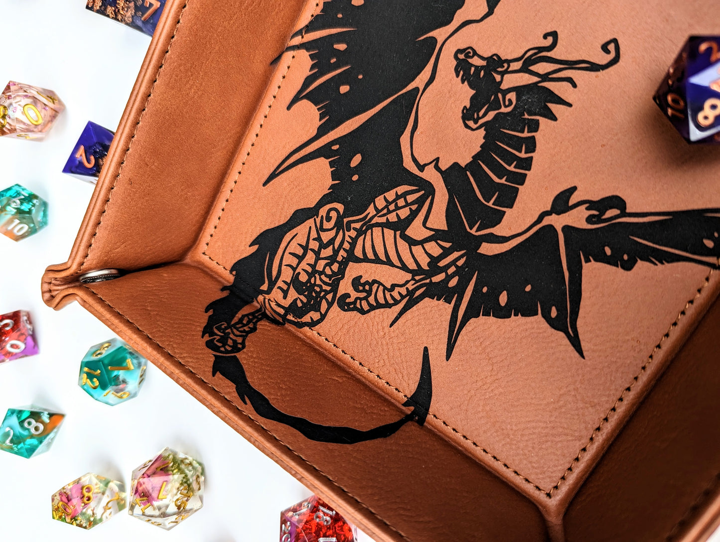 Spawn of Tiamat | Vegan Leather Dice Rolling Tray