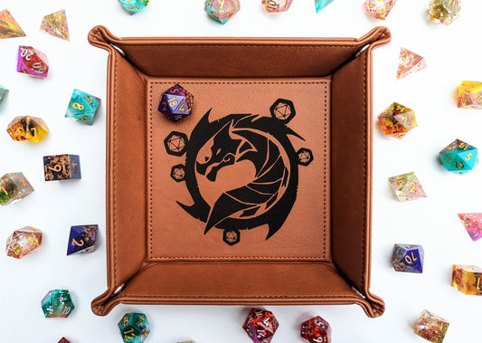 The Waiting Wyvern | Vegan Leather Dice Rolling Tray