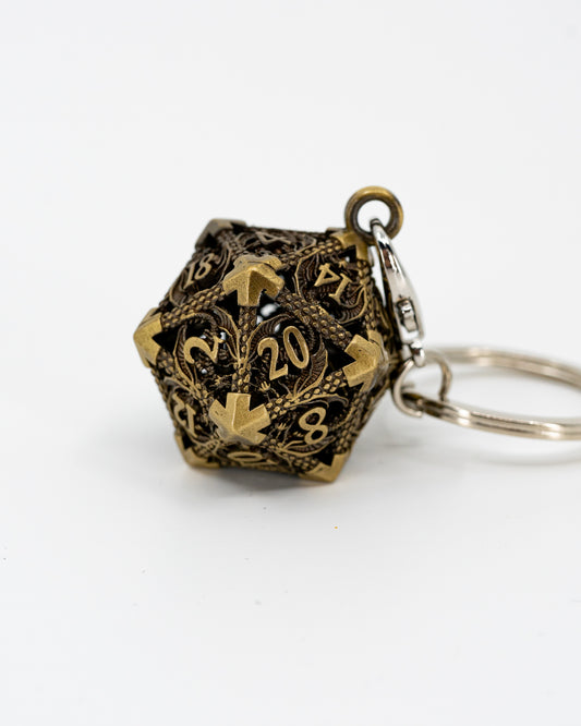 D20 Gold Keychain