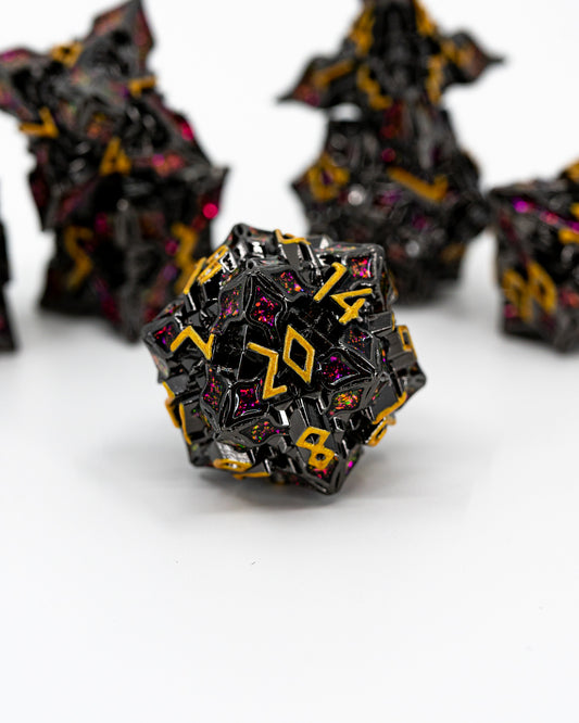 Pagoda | 7 Piece Metal Dice Set