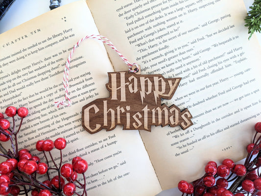 Happy Christmas | Harry Potter | Wooden Ornament | Set of 2