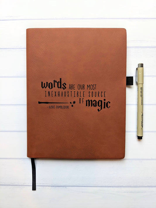 Words - Witchcraft and Wizards | Vegan Leather Lined Journal