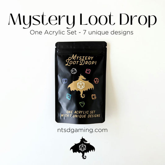One Full Acrylic Set | Each Dice With A Unique Design | Mystery Loot Drop
