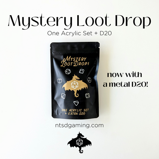 Acrylic Set + Metal D20 | Mystery Loot Drop