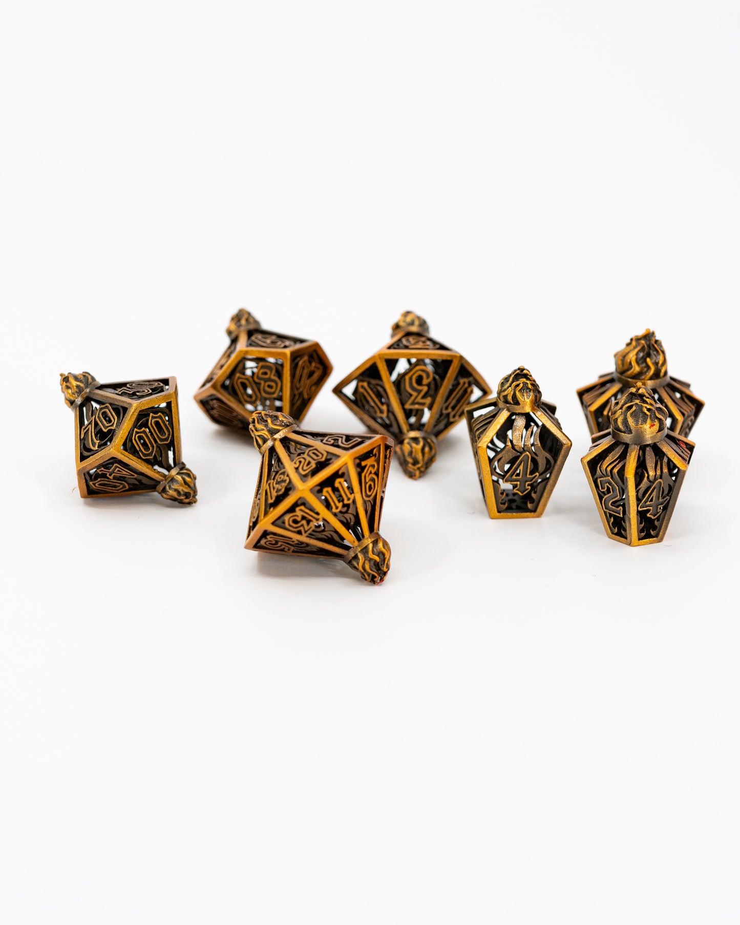 Madman's Lantern | Hollow Lanterns | 7 Piece Metal Dice Set