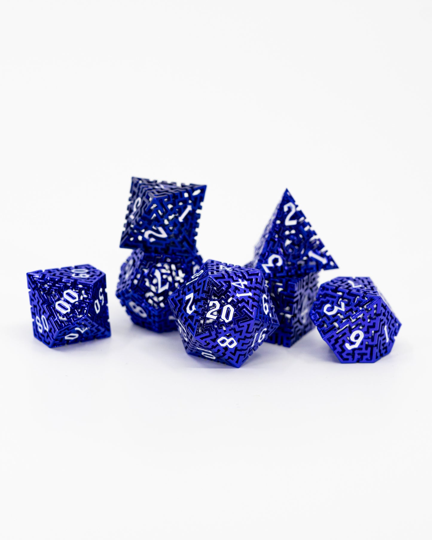 Hawara | Hollow Maze | 7 Piece Metal Dice Set